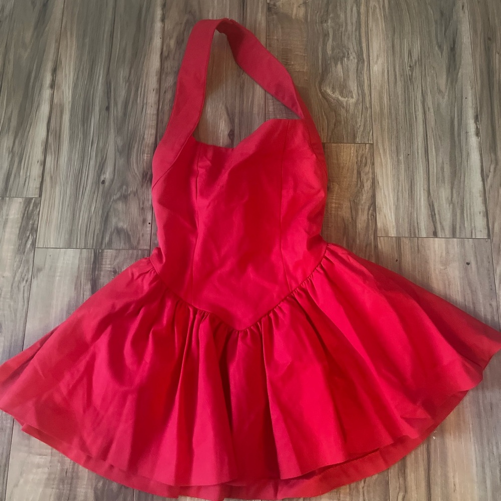 Red skater dress